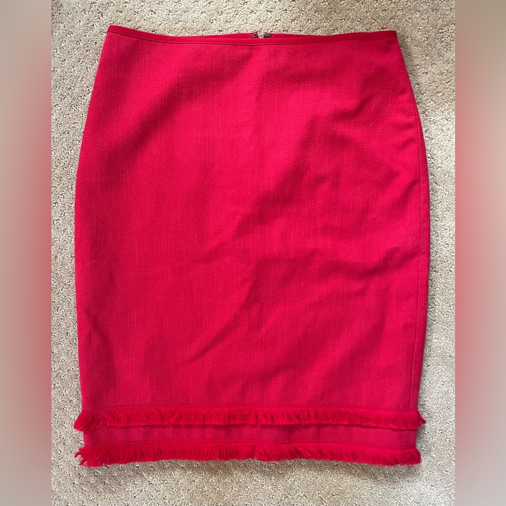 NEW Ann Taylor red tassel end skirt (matching sweater top available)